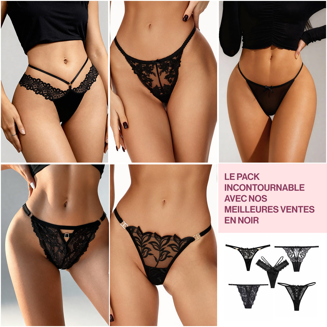 Pack 5 Strings Noirs – Offre Automne